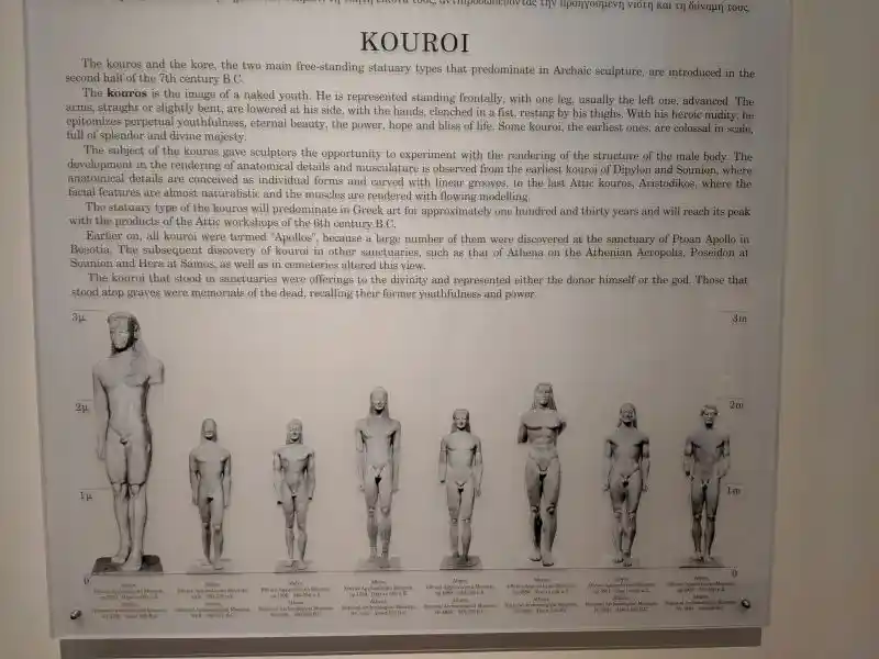 Ancient Greek Kouroi display